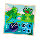 Maxbell Wood Puzzle Gifts Portable Hands on Learning Fine Motor Skills Jigsaw Puzzle Frog