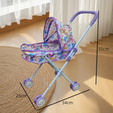 Maxbell Toy Stroller for Dolls Interactive Foldable Role Play Accessory Pretend Play