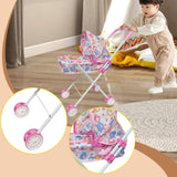 Maxbell Toy Stroller for Dolls Interactive Foldable Role Play Accessory Pretend Play