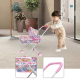 Maxbell Toy Stroller for Dolls Interactive Foldable Role Play Accessory Pretend Play