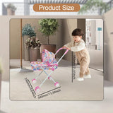 Maxbell Toy Stroller for Dolls Interactive Foldable Role Play Accessory Pretend Play