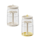 Maxbell Figure Display Case 360° Rotating Desktop for Charms Collectibles Small Toys Creamy White