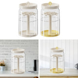 Maxbell Figure Display Case 360° Rotating Desktop for Charms Collectibles Small Toys Creamy White