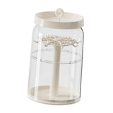 Maxbell Figure Display Case 360° Rotating Desktop for Charms Collectibles Small Toys Creamy White