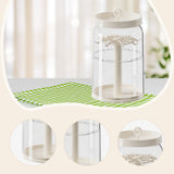 Maxbell Figure Display Case 360° Rotating Desktop for Charms Collectibles Small Toys Creamy White