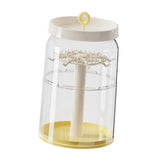 Maxbell Figure Display Case 360° Rotating Desktop for Charms Collectibles Small Toys Creamy Yellow