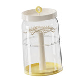 Maxbell Figure Display Case 360° Rotating Desktop for Charms Collectibles Small Toys Creamy Yellow