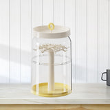 Maxbell Figure Display Case 360° Rotating Desktop for Charms Collectibles Small Toys Creamy Yellow