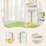 Maxbell Figure Display Case 360° Rotating Desktop for Charms Collectibles Small Toys Creamy Yellow