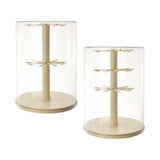 Maxbell Figure Display Case 360° Rotatable Desktop for Dolls Small Toys Collectibles Two Layer