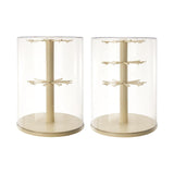 Maxbell Figure Display Case 360° Rotatable Desktop for Dolls Small Toys Collectibles Two Layer