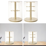 Maxbell Figure Display Case 360° Rotatable Desktop for Dolls Small Toys Collectibles Two Layer