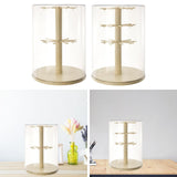 Maxbell Figure Display Case 360° Rotatable Desktop for Dolls Small Toys Collectibles Two Layer