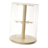 Maxbell Figure Display Case 360° Rotatable Desktop for Dolls Small Toys Collectibles Two Layer