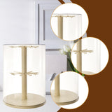 Maxbell Figure Display Case 360° Rotatable Desktop for Dolls Small Toys Collectibles Two Layer