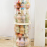 Maxbell Figure Display Case 360° Rotatable Desktop for Dolls Small Toys Collectibles Two Layer