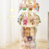 Maxbell Figure Display Case 360° Rotatable Desktop for Dolls Small Toys Collectibles Two Layer