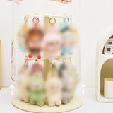 Maxbell Figure Display Case 360° Rotatable Desktop for Dolls Small Toys Collectibles Two Layer