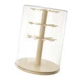 Maxbell Figure Display Case 360° Rotatable Desktop for Dolls Small Toys Collectibles Three Layer