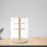 Maxbell Figure Display Case 360° Rotatable Desktop for Dolls Small Toys Collectibles Three Layer