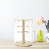 Maxbell Figure Display Case 360° Rotatable Desktop for Dolls Small Toys Collectibles Three Layer