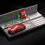 Maxbell 1/64 Model Car Display Case for Sports Car Simulation Backdrop Parking Space Style A