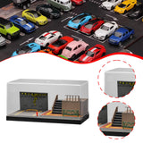 Maxbell 1/64 Model Car Display Case for Sports Car Simulation Backdrop Parking Space Style B
