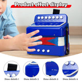 Maxbell Kids Accordion Toy Toy Accordion for Children for Outdoor Play Birthday Gift Blue