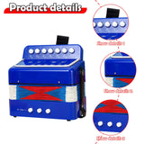 Maxbell Kids Accordion Toy Toy Accordion for Children for Outdoor Play Birthday Gift Blue