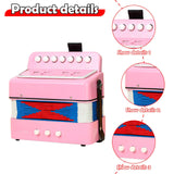 Maxbell Kids Accordion Toy Toy Accordion for Children for Outdoor Play Birthday Gift Pink