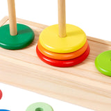 Maxbell Stacking Ring Toy Wood Kids Cognitive Skill Development Toy Wooden Logic Toy