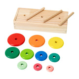 Maxbell Stacking Ring Toy Wood Kids Cognitive Skill Development Toy Wooden Logic Toy