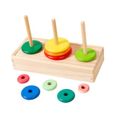 Maxbell Stacking Ring Toy Wood Kids Cognitive Skill Development Toy Wooden Logic Toy