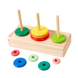 Maxbell Stacking Ring Toy Wood Kids Cognitive Skill Development Toy Wooden Logic Toy