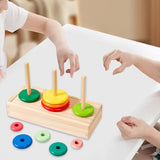 Maxbell Stacking Ring Toy Wood Kids Cognitive Skill Development Toy Wooden Logic Toy