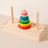 Maxbell Stacking Ring Toy Wood Kids Cognitive Skill Development Toy Wooden Logic Toy