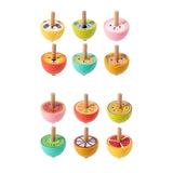 Maxbell 6x Wood Gyroscope Toys Classroom Prizes Educational Toys for Girls Boys Kids Animal