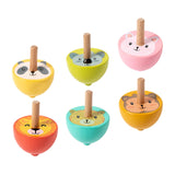Maxbell 6x Wood Gyroscope Toys Classroom Prizes Educational Toys for Girls Boys Kids Animal