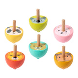 Maxbell 6x Wood Gyroscope Toys Classroom Prizes Educational Toys for Girls Boys Kids Animal