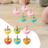 Maxbell 6x Wood Gyroscope Toys Classroom Prizes Educational Toys for Girls Boys Kids Animal