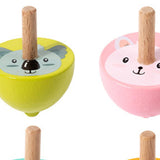 Maxbell 6x Wood Gyroscope Toys Classroom Prizes Educational Toys for Girls Boys Kids Animal