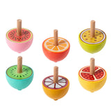 Maxbell 6x Wood Gyroscope Toys Classroom Prizes Educational Toys for Girls Boys Kids Fruit