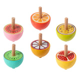 Maxbell 6x Wood Gyroscope Toys Classroom Prizes Educational Toys for Girls Boys Kids Fruit