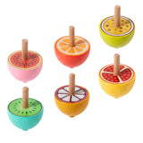 Maxbell 6x Wood Gyroscope Toys Classroom Prizes Educational Toys for Girls Boys Kids Fruit