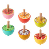 Maxbell 6x Wood Gyroscope Toys Classroom Prizes Educational Toys for Girls Boys Kids Fruit