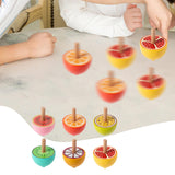 Maxbell 6x Wood Gyroscope Toys Classroom Prizes Educational Toys for Girls Boys Kids Fruit