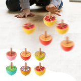 Maxbell 6x Wood Gyroscope Toys Classroom Prizes Educational Toys for Girls Boys Kids Fruit