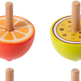 Maxbell 6x Wood Gyroscope Toys Classroom Prizes Educational Toys for Girls Boys Kids Fruit