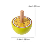 Maxbell 6x Wood Gyroscope Toys Classroom Prizes Educational Toys for Girls Boys Kids Fruit