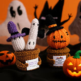 Maxbell Halloween Positive Crochets Doll Ornament for Women Men Lightweight Handmade Pumpkin